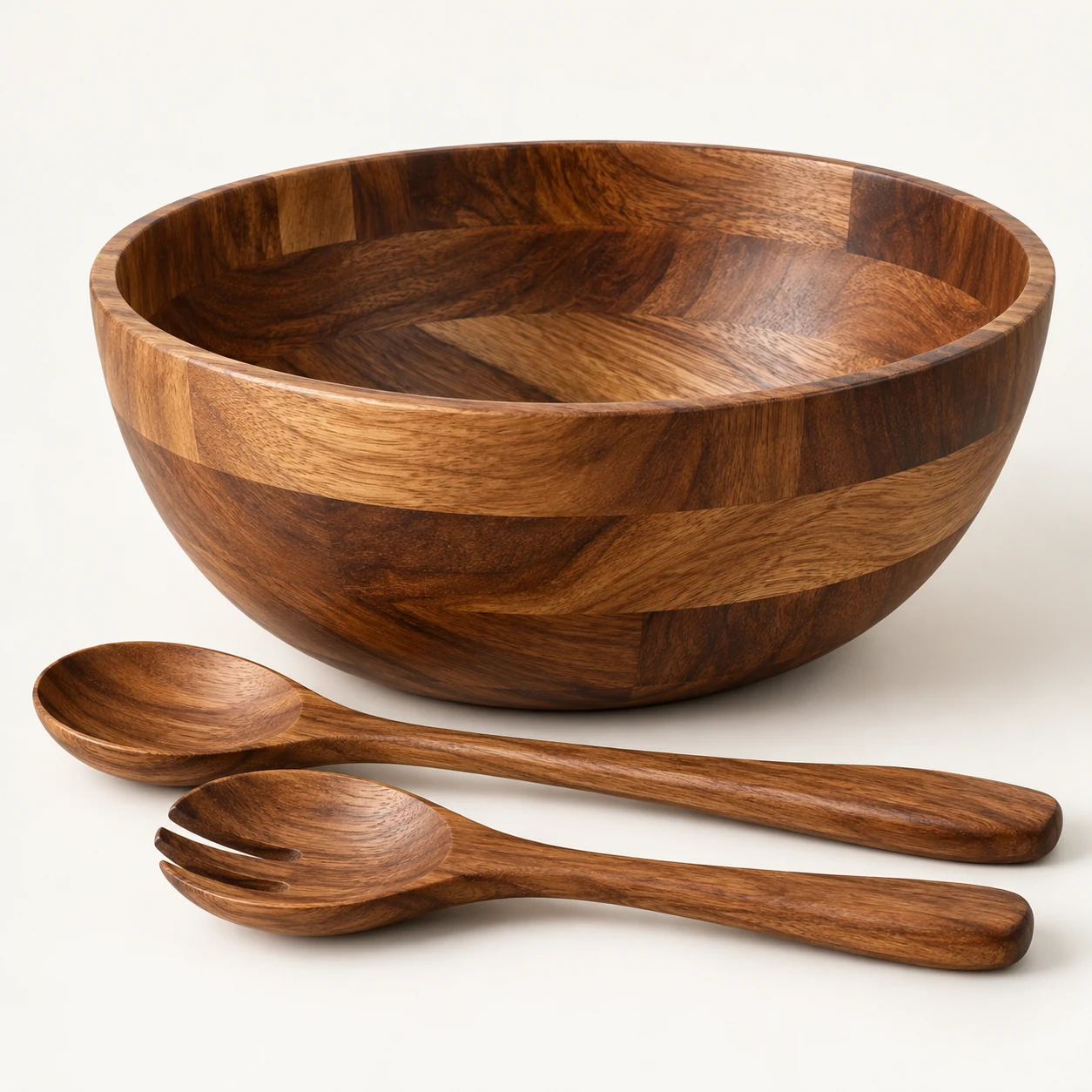Acacia Salad Serving Set — 1 bowl + 2 salad servers