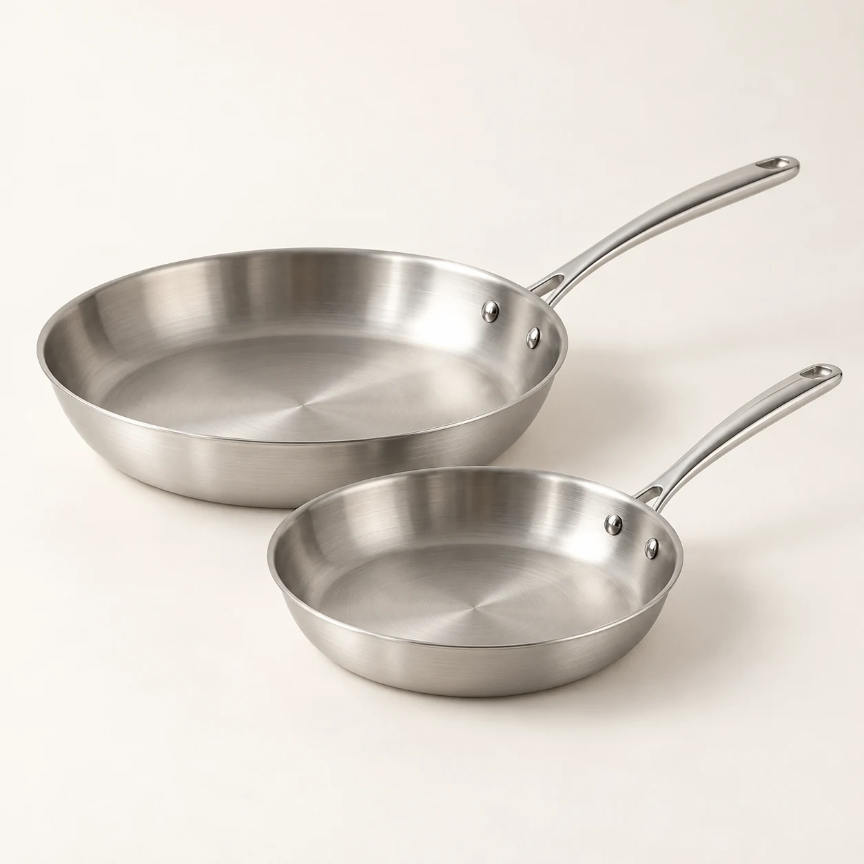 Stainless Skillet Duo — 2 skillets